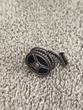 Pin's vintage bobine de film cinéma noir argenté badge rétro (Ref 6)