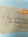 Ancienne enveloppe oblitérée début XXe philatélie, timbres orange Amiens