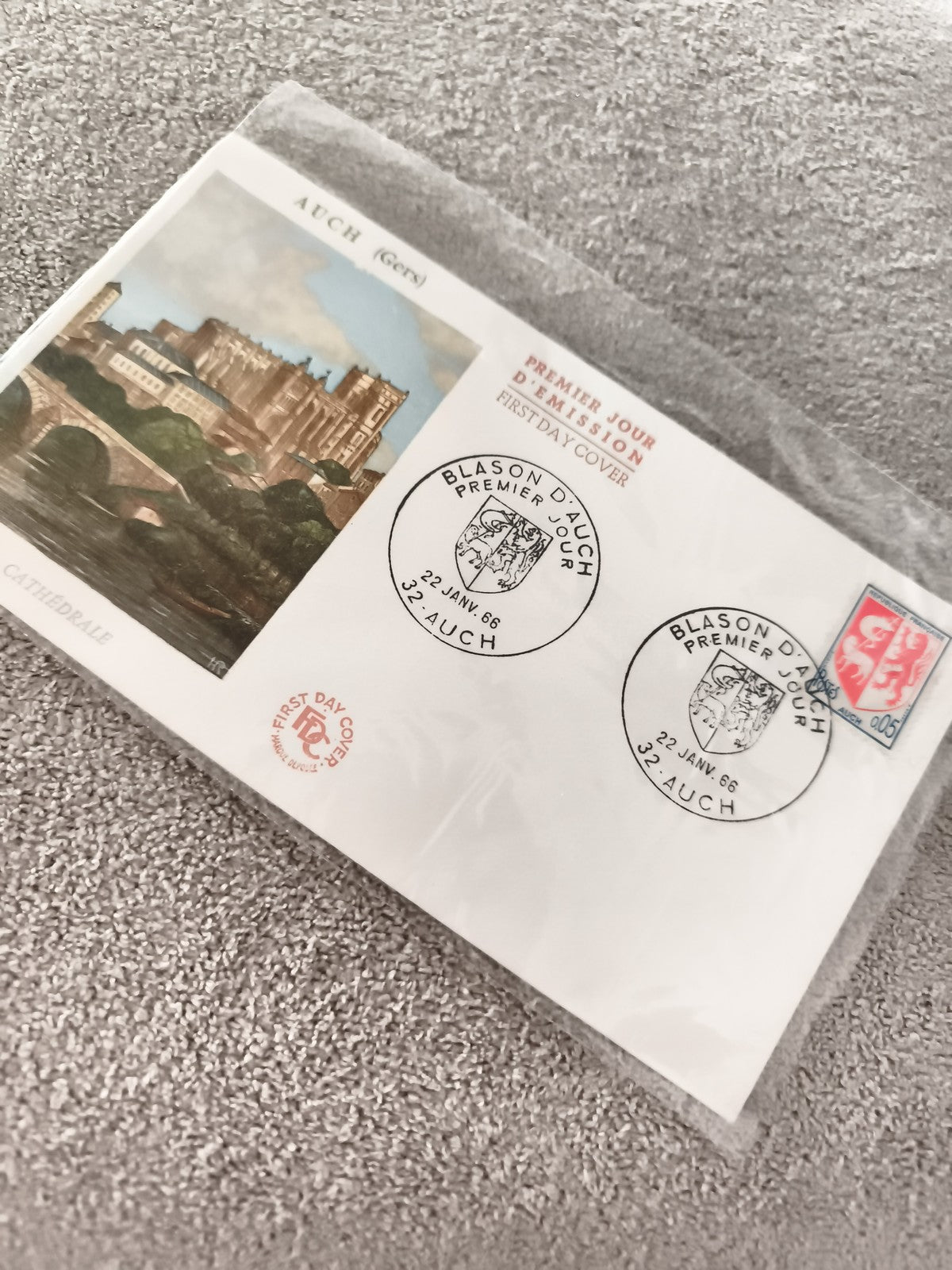 Lettre FDC Auch 1966 Premier Jour blason cachet philatélie ancienne