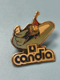 Vintage pin's Candia publicitaire émaillé bleu et doré collection lait (Ref 3)