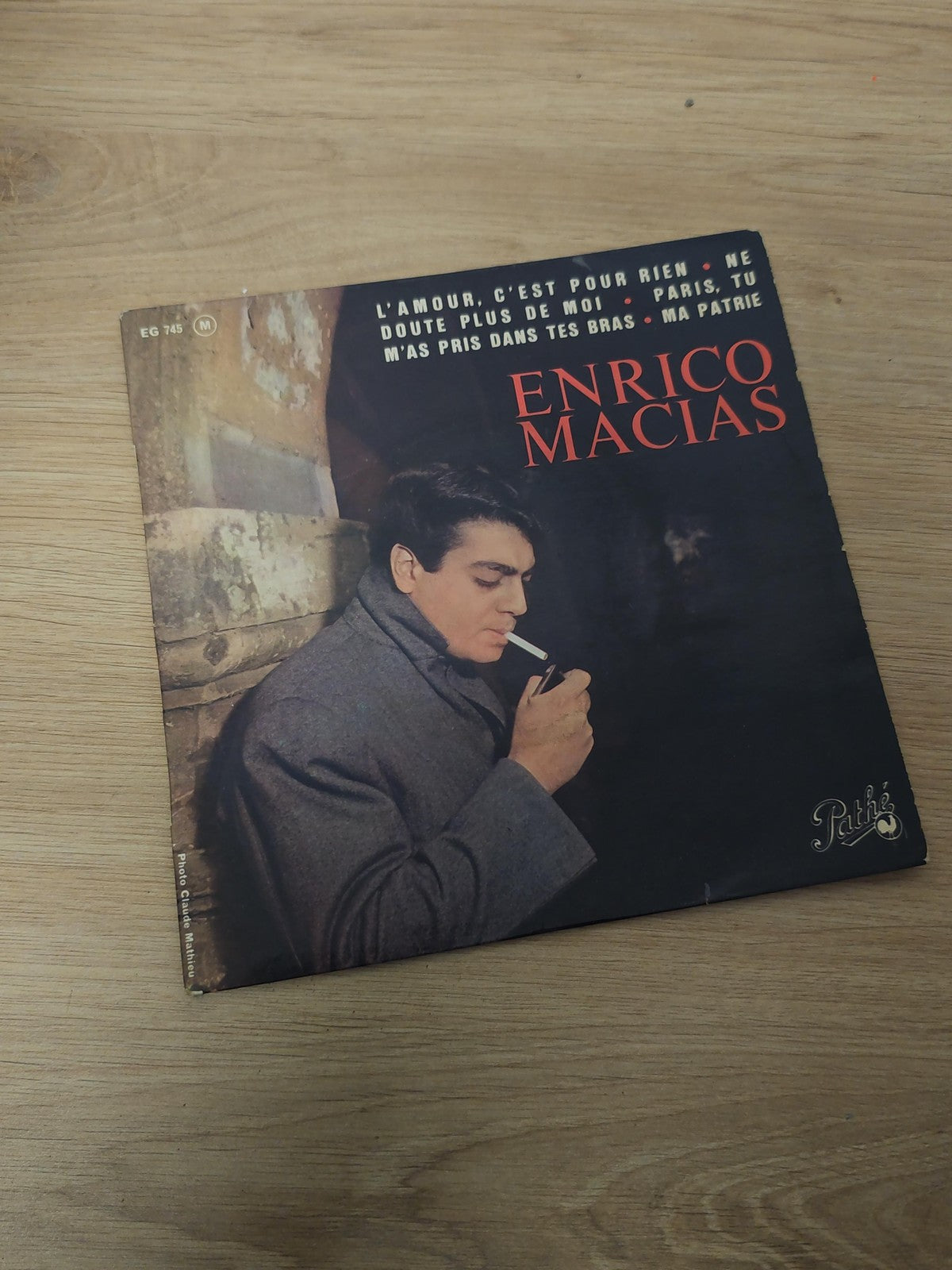 Disque vinyle 45 tours ancien Enrico Macias rétro collection chanson française