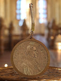 Médaille ancienne Pape Paulus VI, aspect bronze, portrait religieux vintage