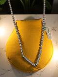Collier vintage strass transparent, style années 1930, bijou fantaisie ancien