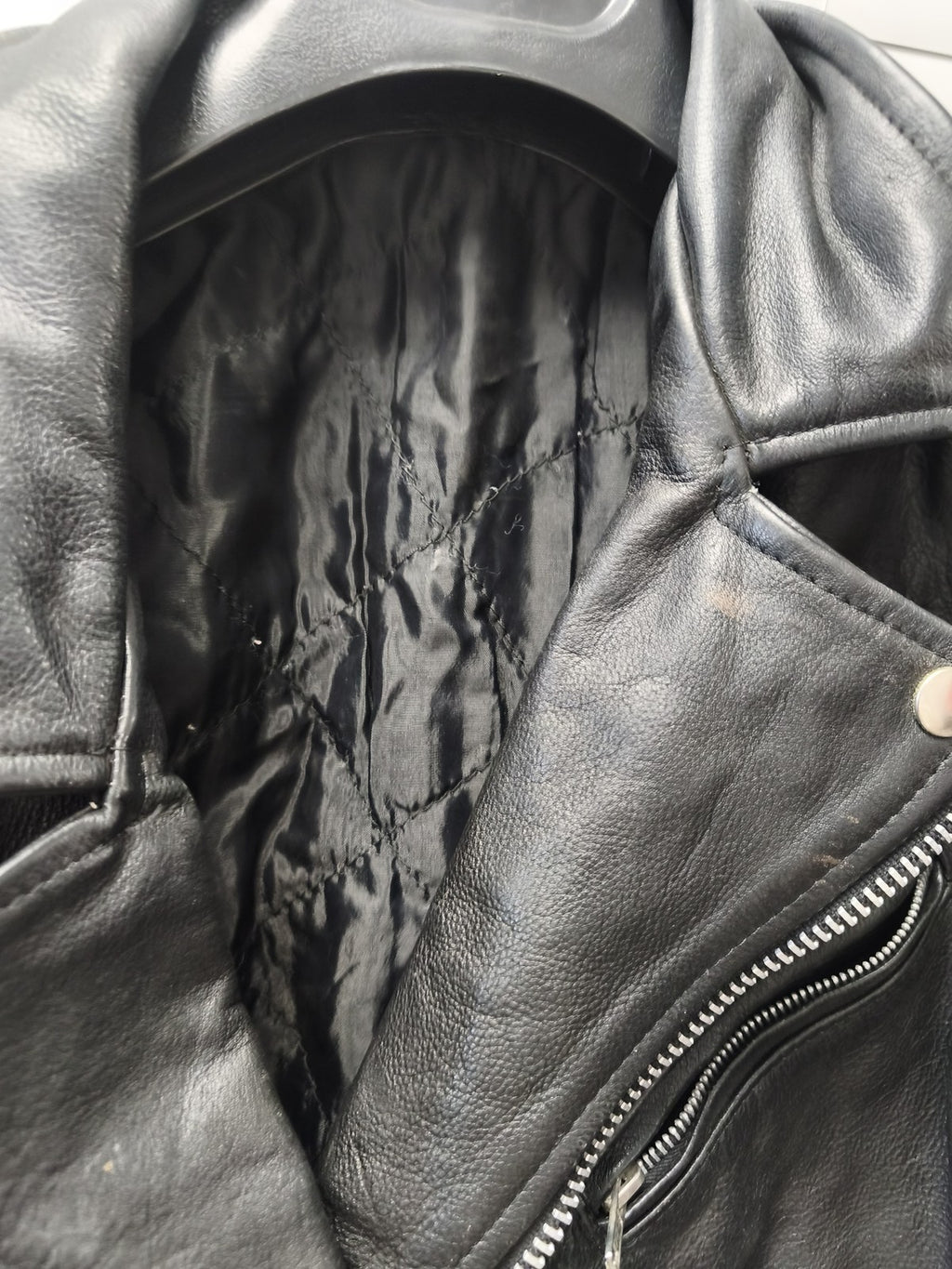 Blouson perfecto vintage cuir noir Chevignon homme L biker ancien rock