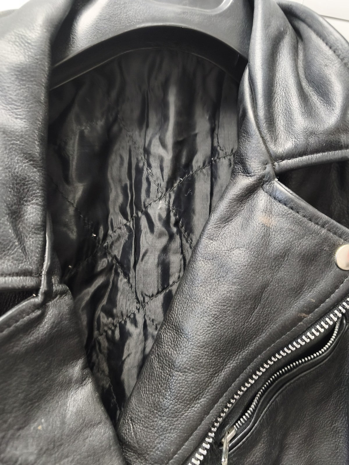 Blouson perfecto vintage cuir noir Chevignon homme L biker ancien rock
