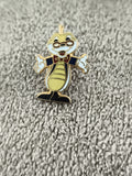 Pin's vintage mascotte serpent lunettes émaillé, badge rétro dessin animé (Ref 6