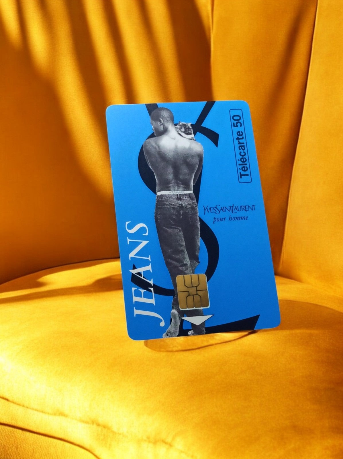 Carte téléphonique vintage Yves Saint Laurent JEANS Télécarte 50 collector