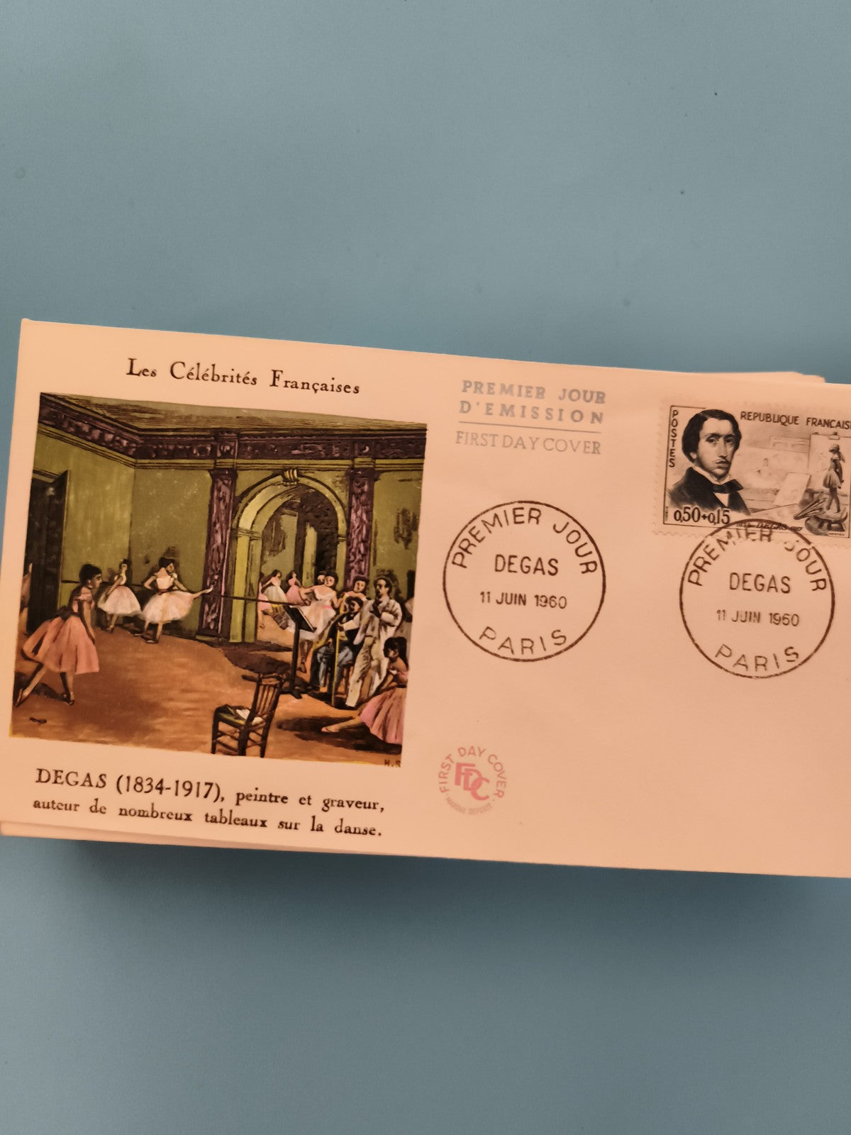 Lettre FDC Premier Jour Degas 1960 Paris Les Célébrités Françaises Philatélie