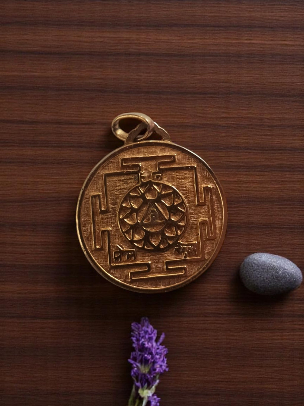 Pendentif Bouddha Thaï vintage plaqué or, médaille ronde dorée, amulette