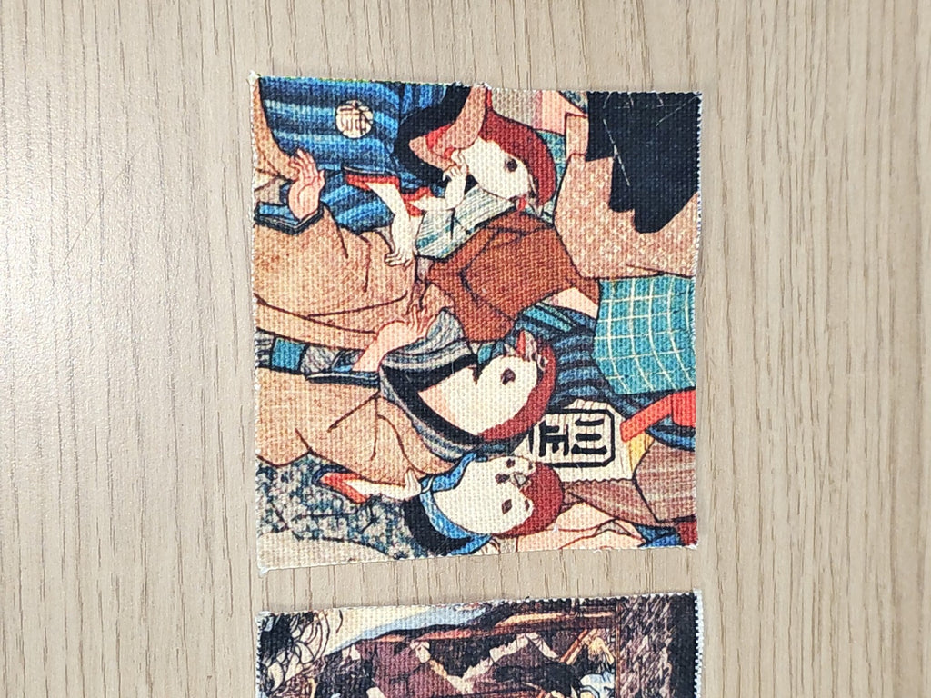 Lot 2 coupons tissu japonais motifs traditionnels petits formats couture loisirs