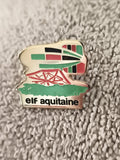Pin's vintage Elf Aquitaine logo course, émaillé, années 80, badge auto