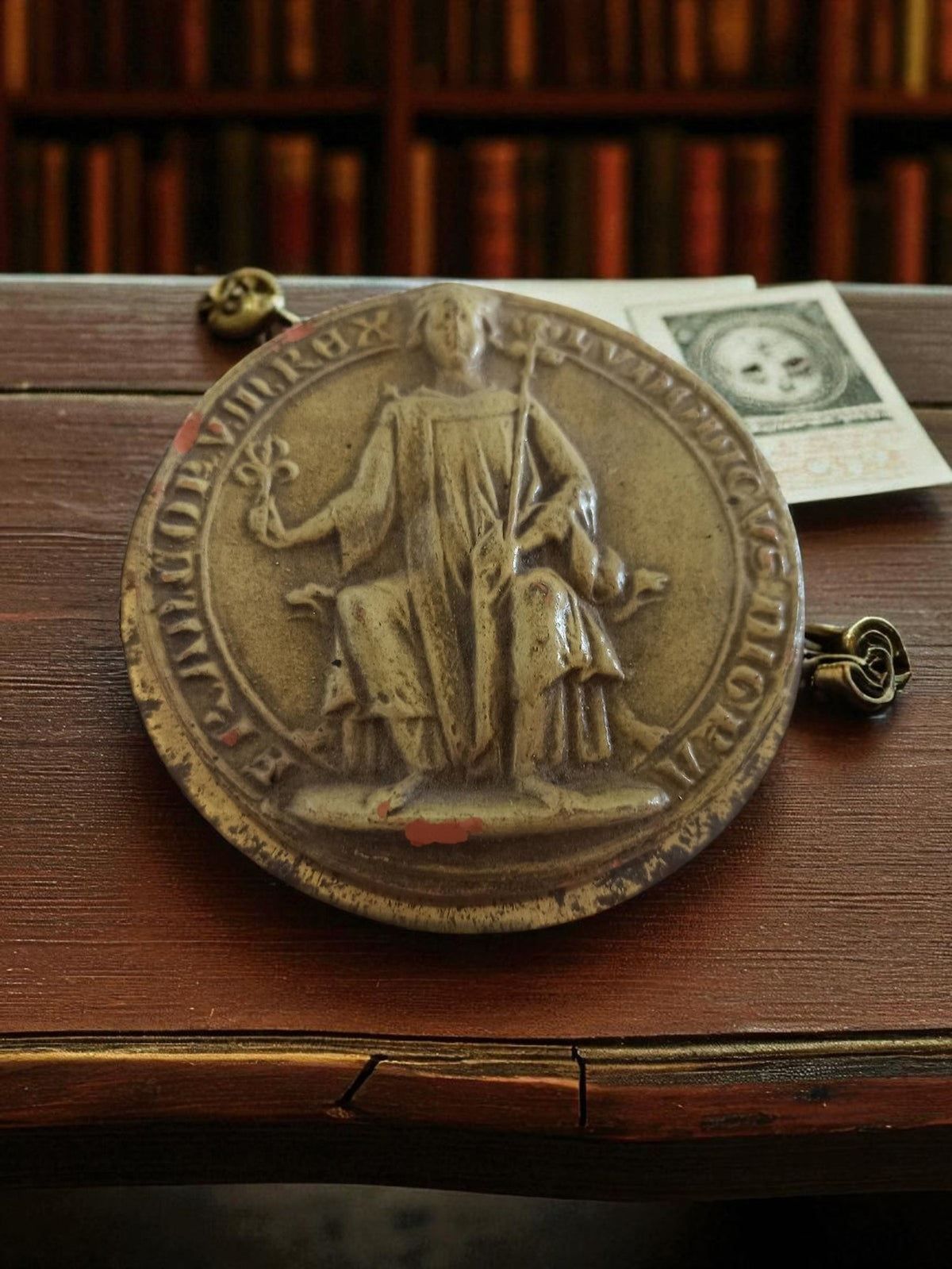 Médaille bronze ancienne style médiéval rétro décoration vintage