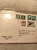 Lettre affranchie Inde Bishop’s House Assam 5 timbres animaux fruits (Ref 27)