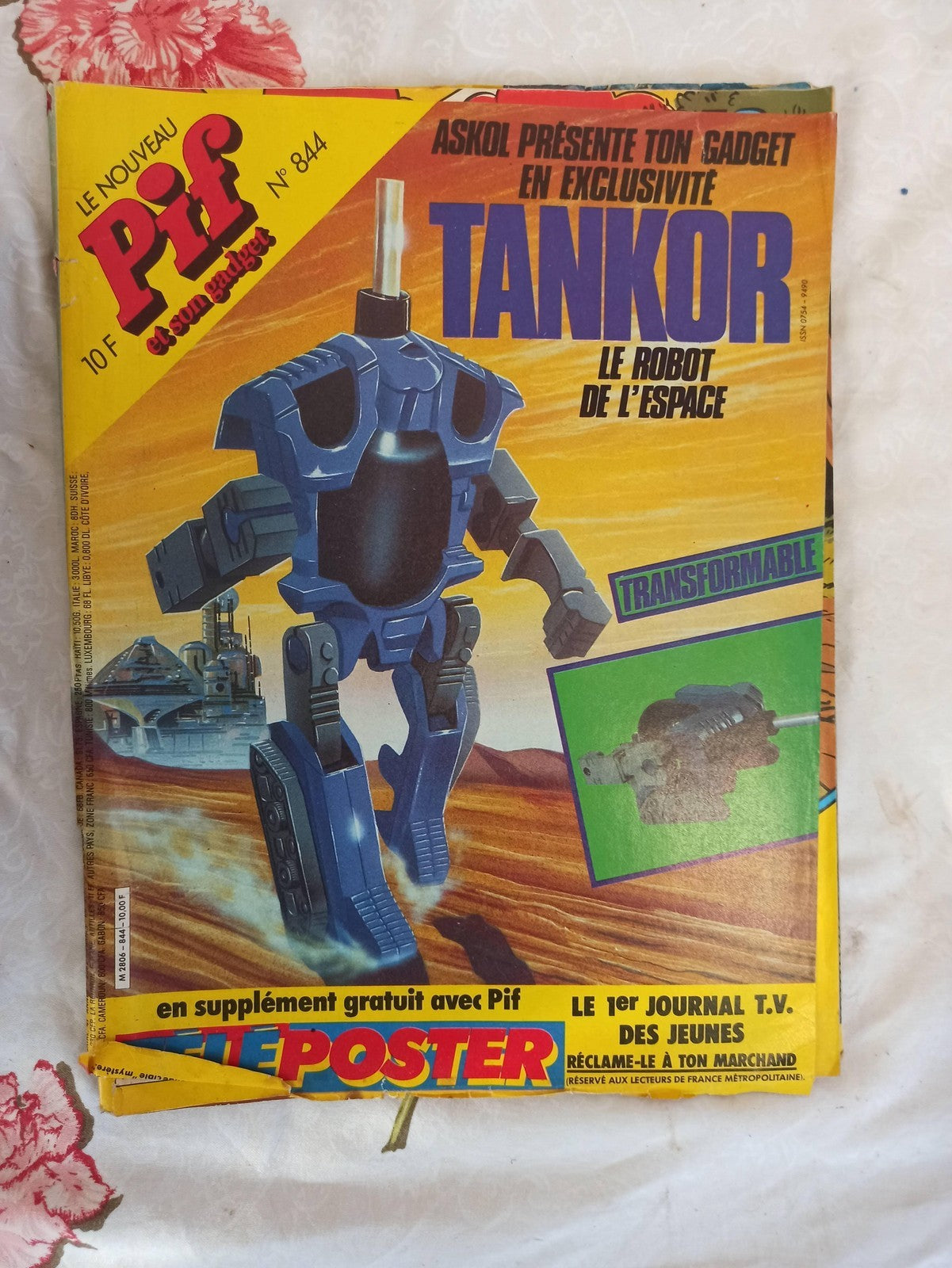 Magazine Pif n°844 Tankor gadget vintage rétro années 80 transformable