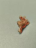 Vintage pin's girafe émaillé, tête stylisée, collection animalier, rétro