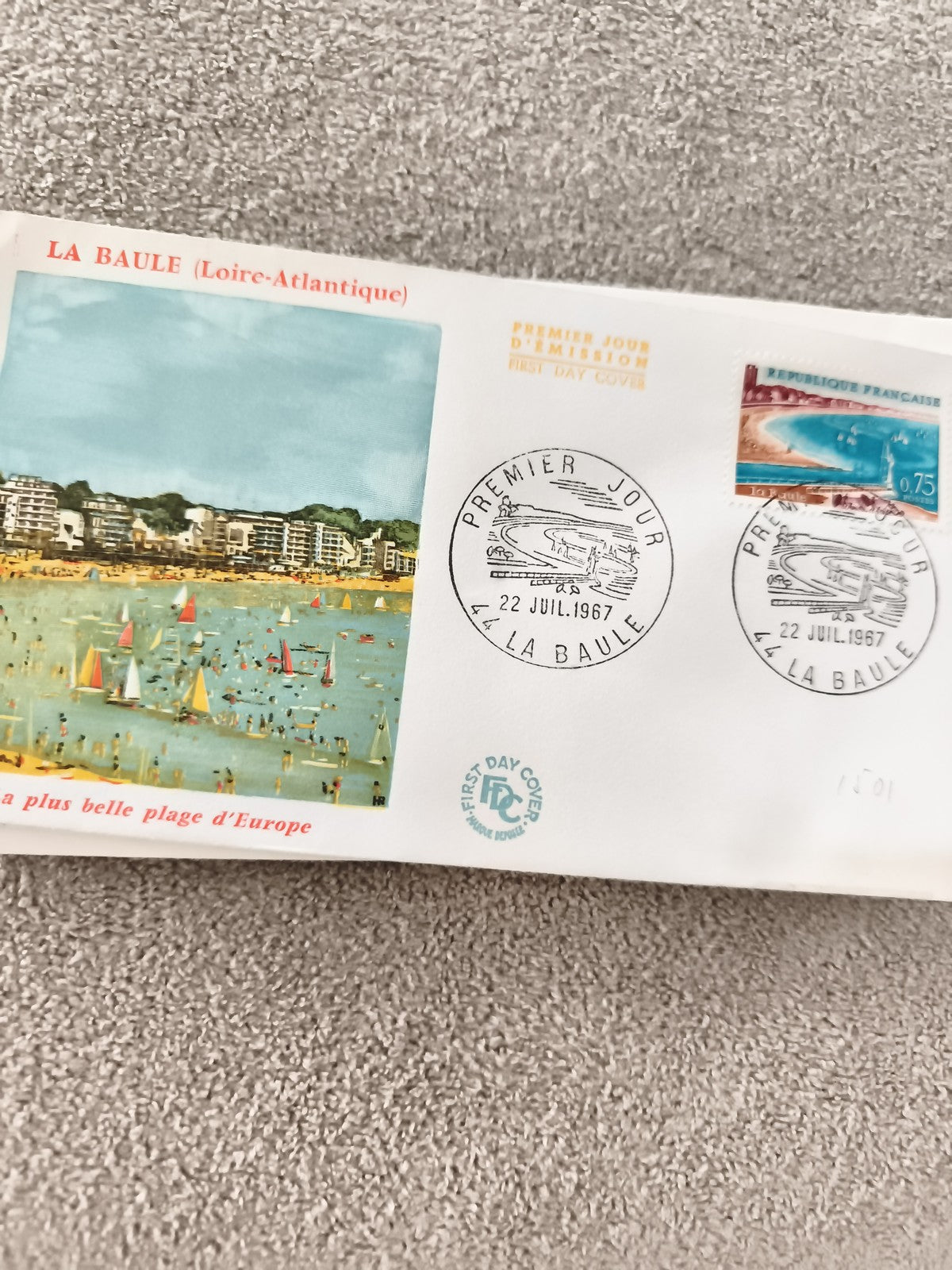 Lettre Premier Jour La Baule 1967 FDC ancien philatélie Loire-Atlantique