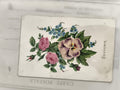 Carte postale ancienne fleurs Souvenir, motif floral rétro, CPA début XXe