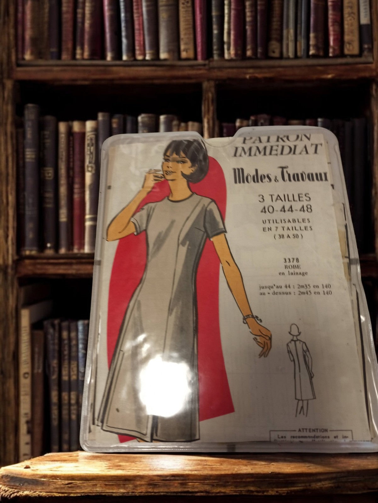 Patron couture vintage Modes & Travaux robe 3378 années 60 rétro ancien