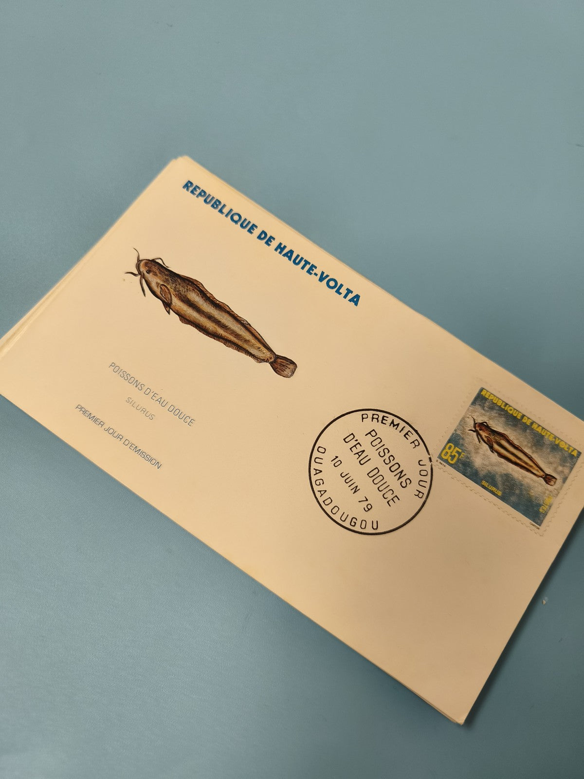 Enveloppe FDC Haute-Volta Poissons d?eau douce 1979 timbre 85f illustrée