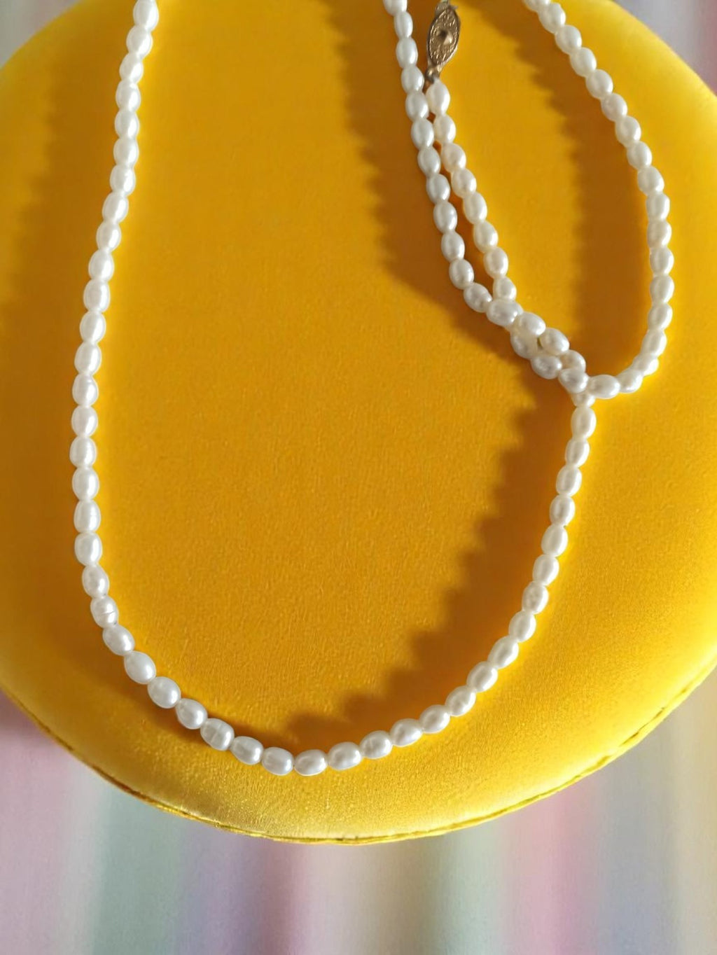 Parure vintage collier et bracelet perles de culture authentiques, fermoir doré