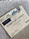Lettre affranchie Tunisie 1938 Comptoir Linier Lille cachet poste aérienne phila