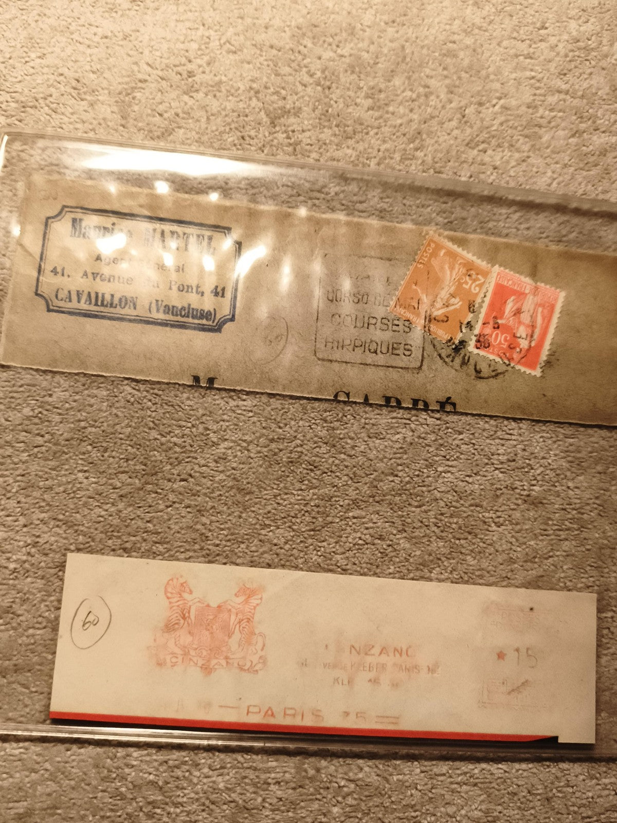 Enveloppes anciennes oblitérées France timbres Marianne Cavaillon Paris philatél
