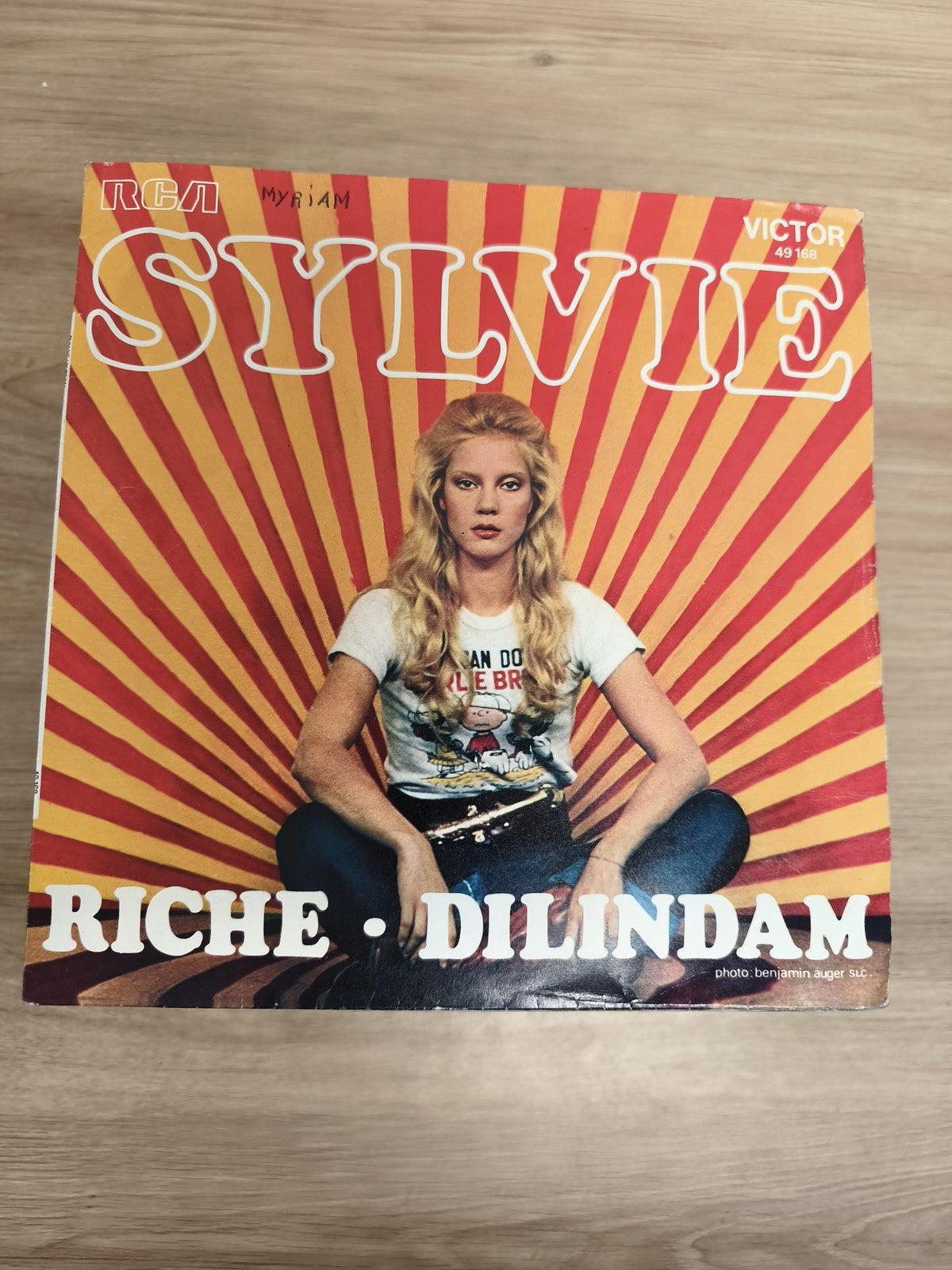 Vinyle 45 tours Sylvie Riche Dilindam RCA Victor pochette rayée orange