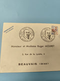 Ancienne enveloppe philatélique oblitérée, timbre 0,25 franc, Bagneux Beauvais