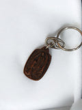 Porte-clés ancien Lourdes relief brun rétro vintage souvenir religieux
