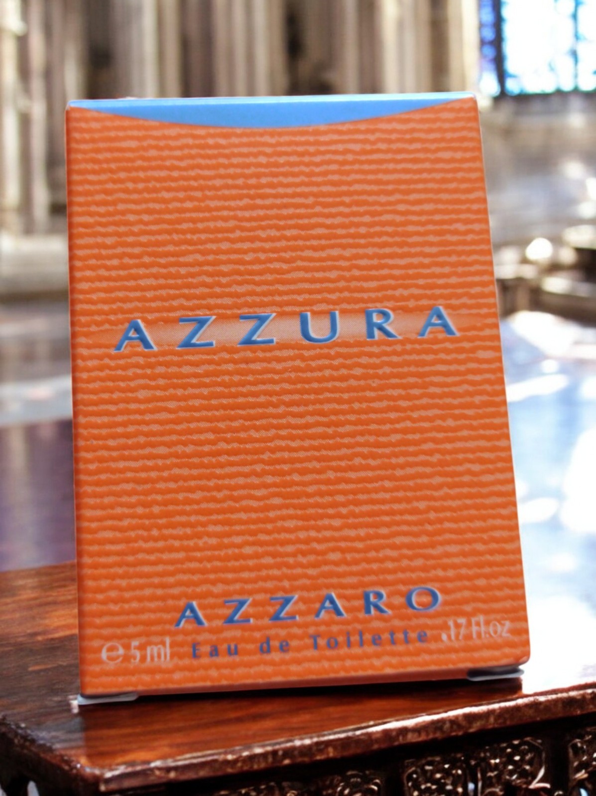 Miniature parfum Azzaro Azzura vintage avec boîte 5ml eau de toilette orange