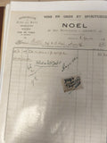 Ancien document commercial Noël Annecy 1913 facture vins timbre fiscal vintage