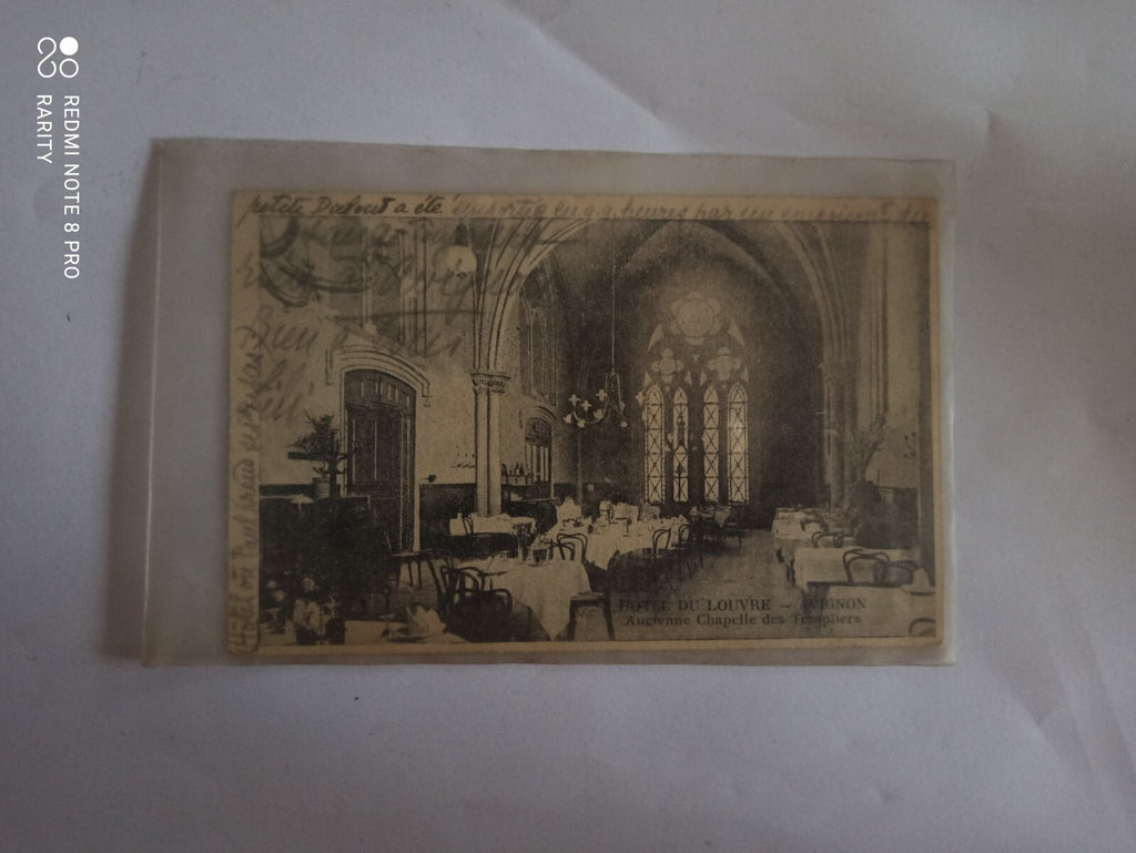 Carte postale ancienne Hôtel du Louvre Avignon chapelle Templier rare vintage