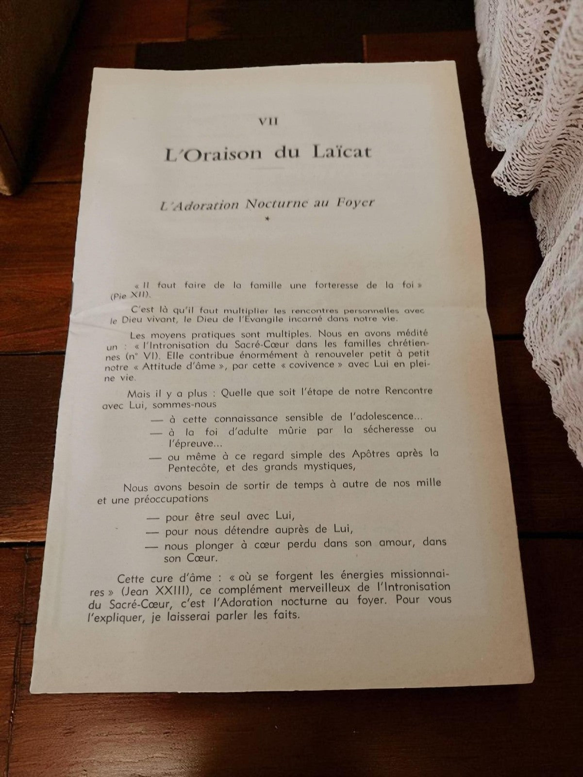 Livret ancien L'Oraison du Laïcat religieux vintage rétro Adoration nocturne