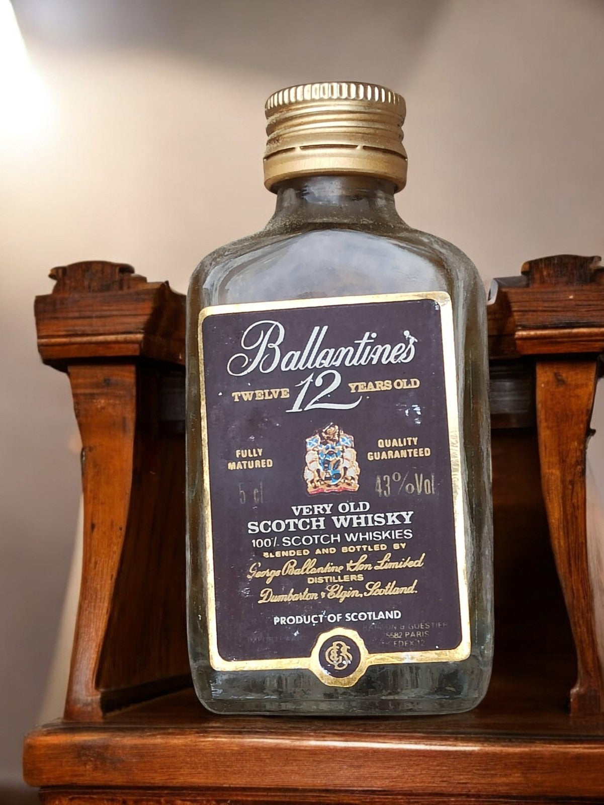 Mignonette Ballantine's 12 ans ancienne, bouteille miniature whisky vintage