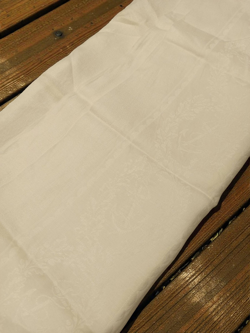 Rare drap de lit ancien brodé ancre marine fin XIXe vintage rétro collection