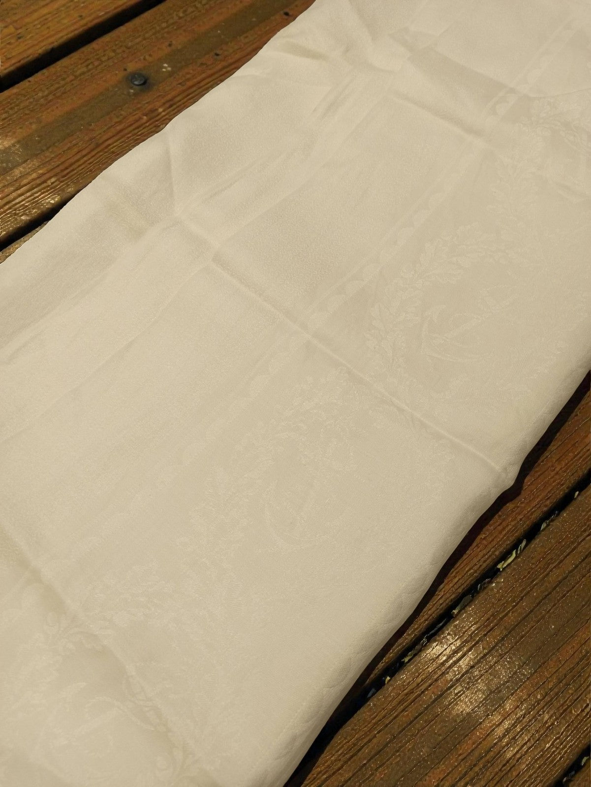 Rare drap de lit ancien brodé ancre marine fin XIXe vintage rétro collection