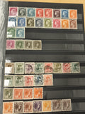Lot de timbres Luxembourg multicolores, visages royaux, oblitérés et neufs