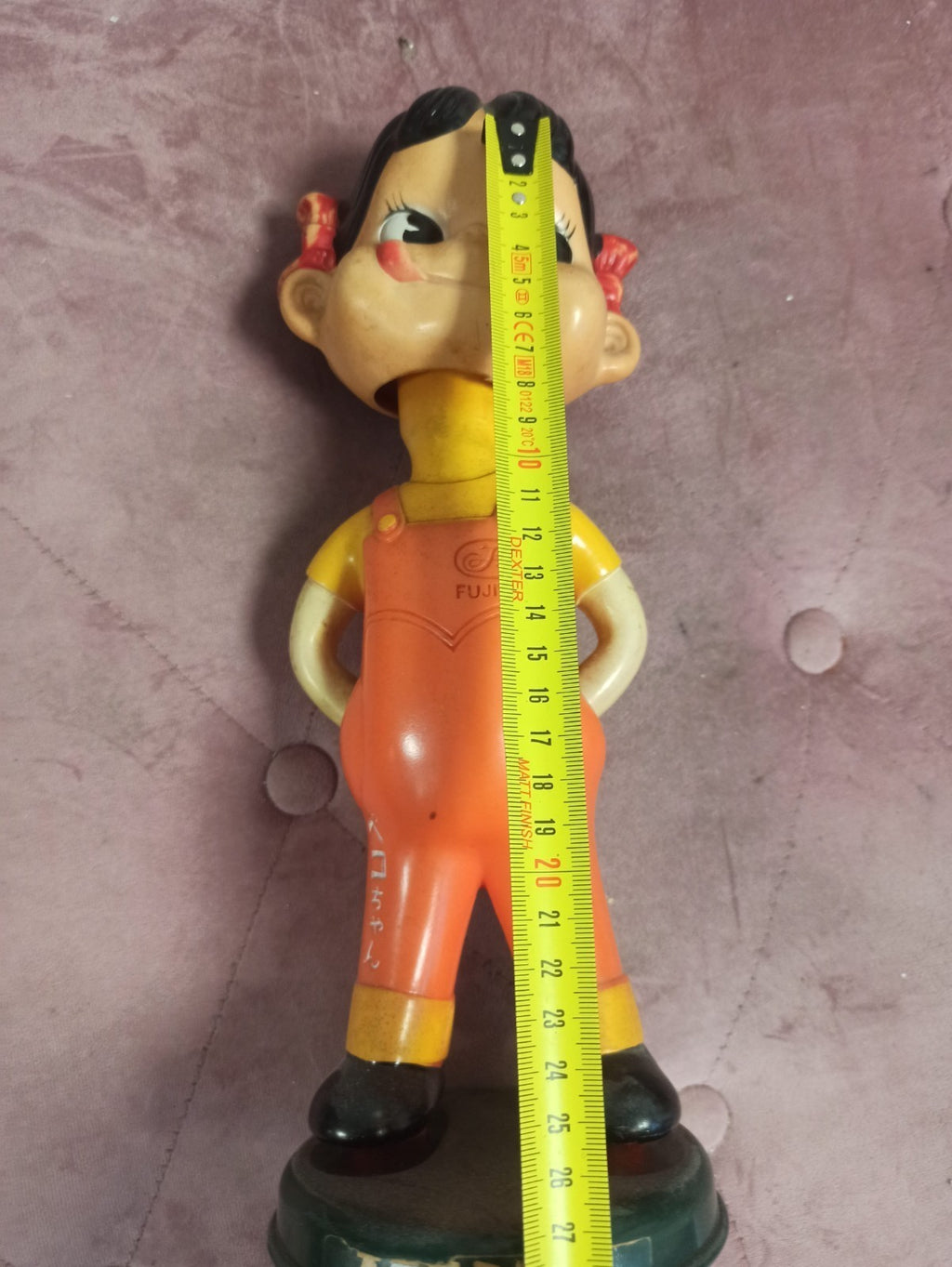 Figurine bobblehead Peko-Chan FUJIYA rétro Japon poupée décorative orange
