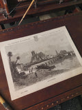 Gravure ancienne Auxerre La France Illustrée Malte-Brun vintage déco rétro