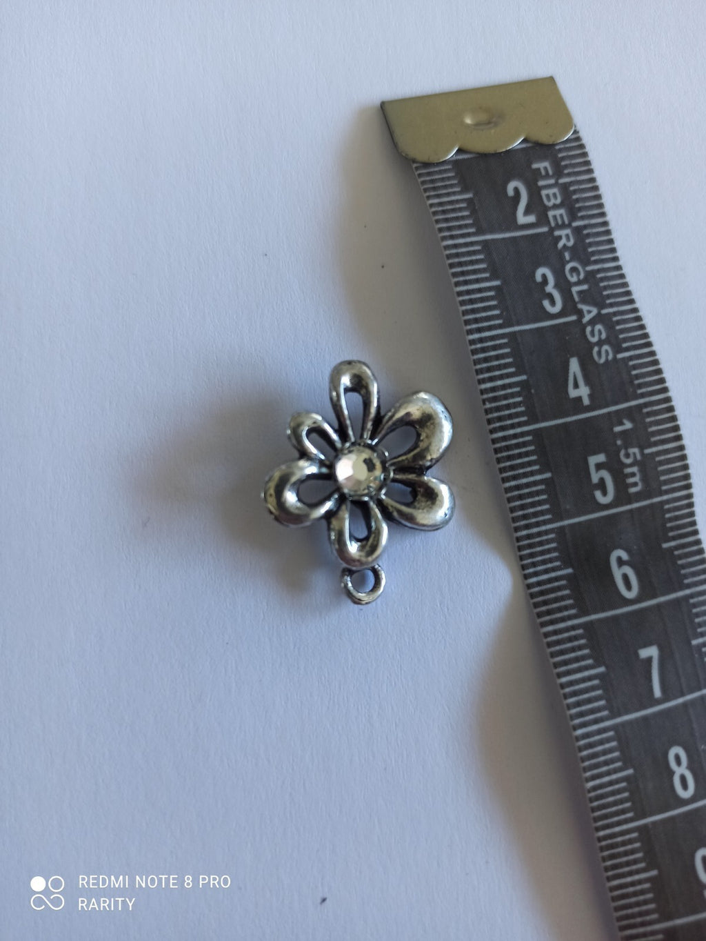 Pendentif fleur ajourée vintage Remy Dis Paris cristal central années 80/90