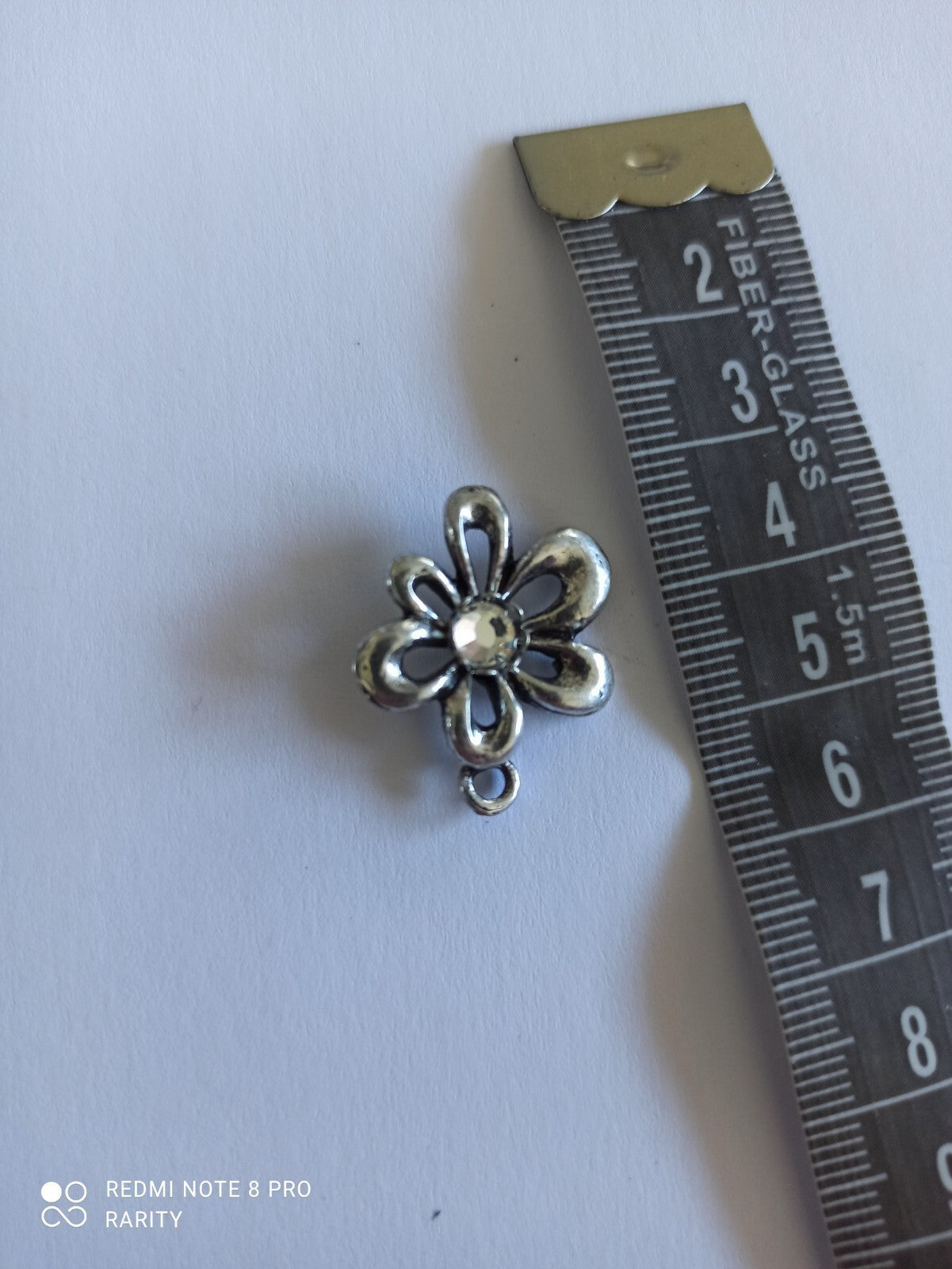 Pendentif fleur ajourée vintage Remy Dis Paris cristal central années 80/90