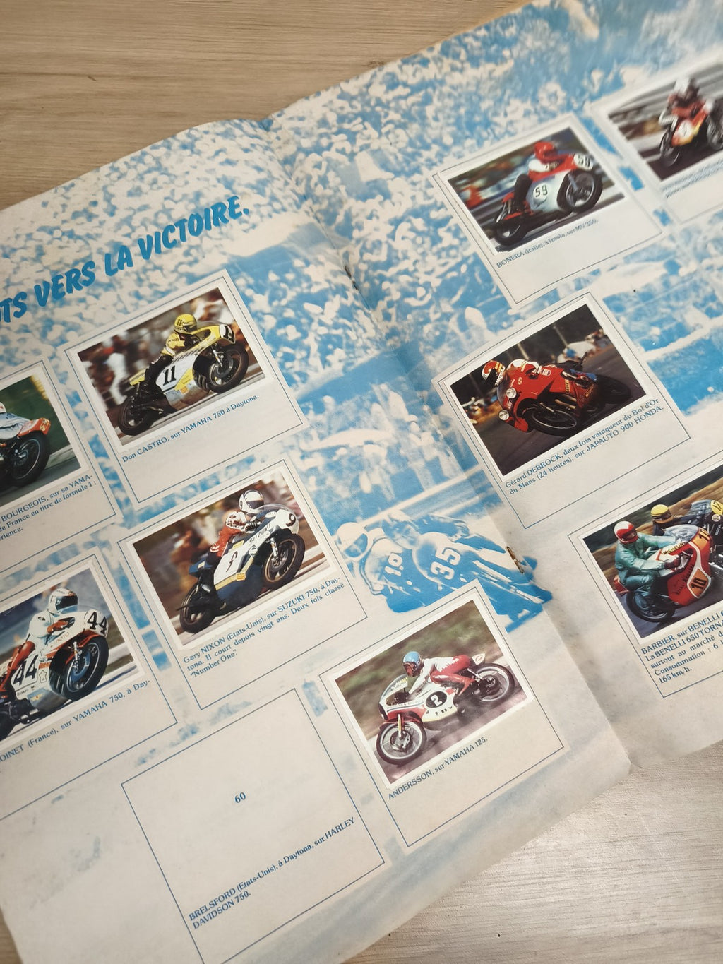 Vintage album Pif Gadget Motos ancien, incomplet, couverture illustrée Yamaha