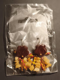 Boucles d’oreilles vintage fleur marron perles jaunes deadstock fantaisie
