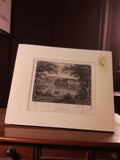 Petite gravure ancienne paysage Wilhelmsthal vintage déco rétro art mural