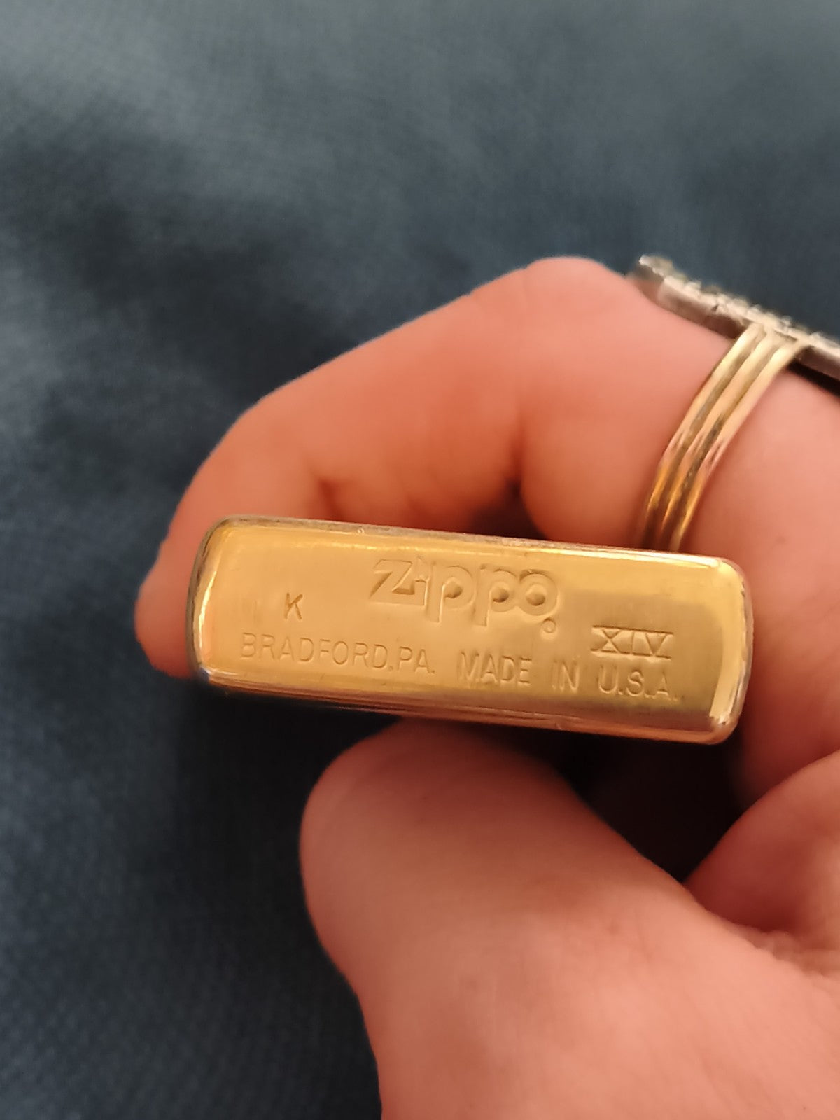 Briquet Zippo vintage SOLID BRASS laiton doré ancien, made in USA, lighter