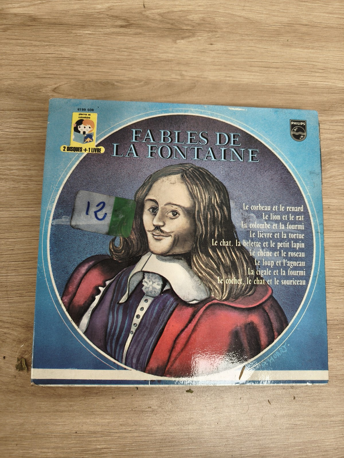 Vinyle 45T Fables de La Fontaine Philips 2 disques + livre, pochette illustrée