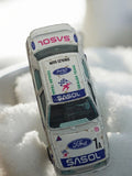Véhicule miniature Ford SASOL vintage, voiture rallye rétro, modèle ancien