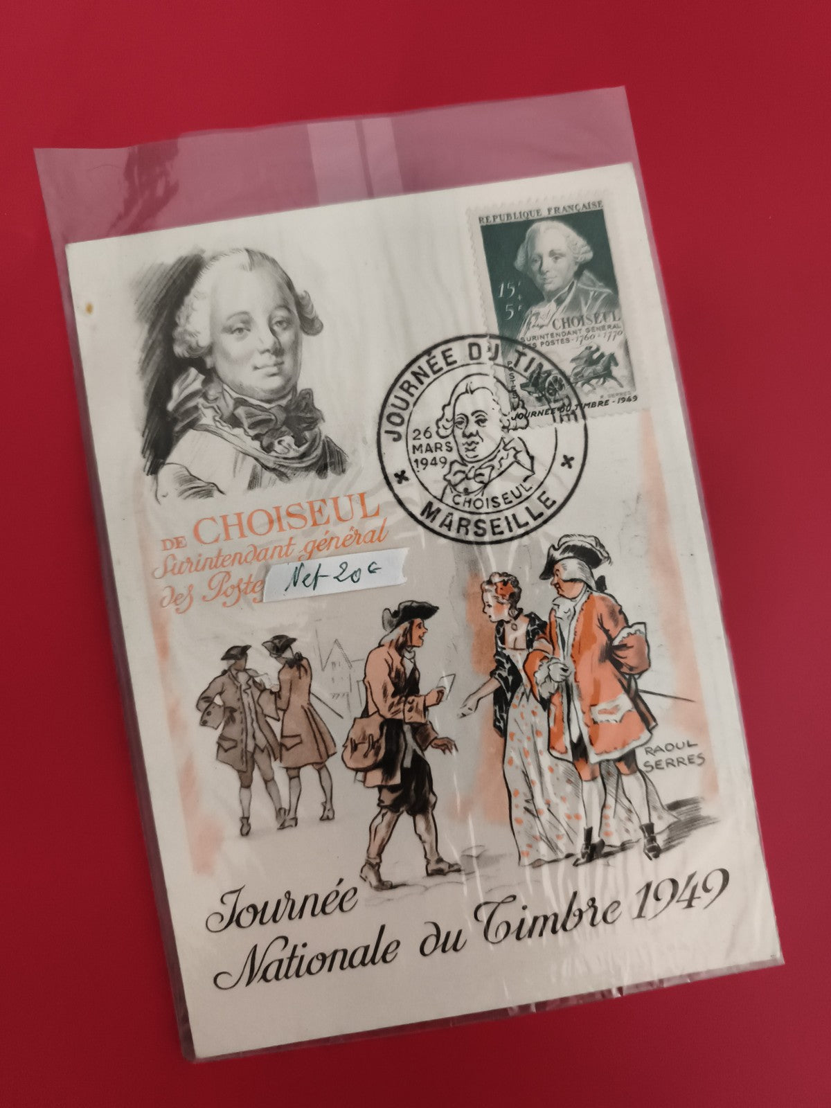 Lettre 1er jour Marseille 1949 Choiseul Journée du Timbre philatélie France
