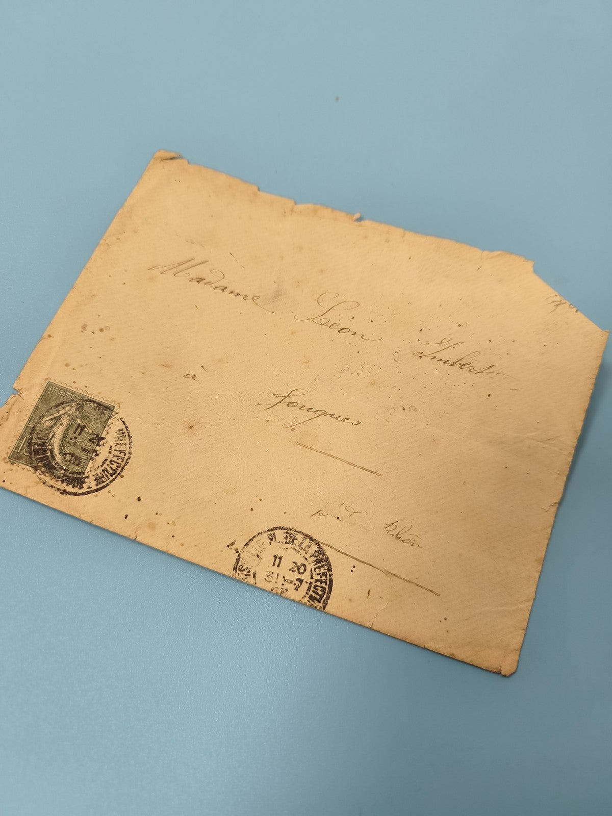 Ancienne enveloppe philatélie timbrée cachet postal collection vintage