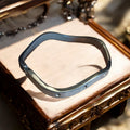 Collier rigide argenté vintage années 90 design ondulé bijou fantaisie